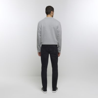 Black washed slim fit jeans