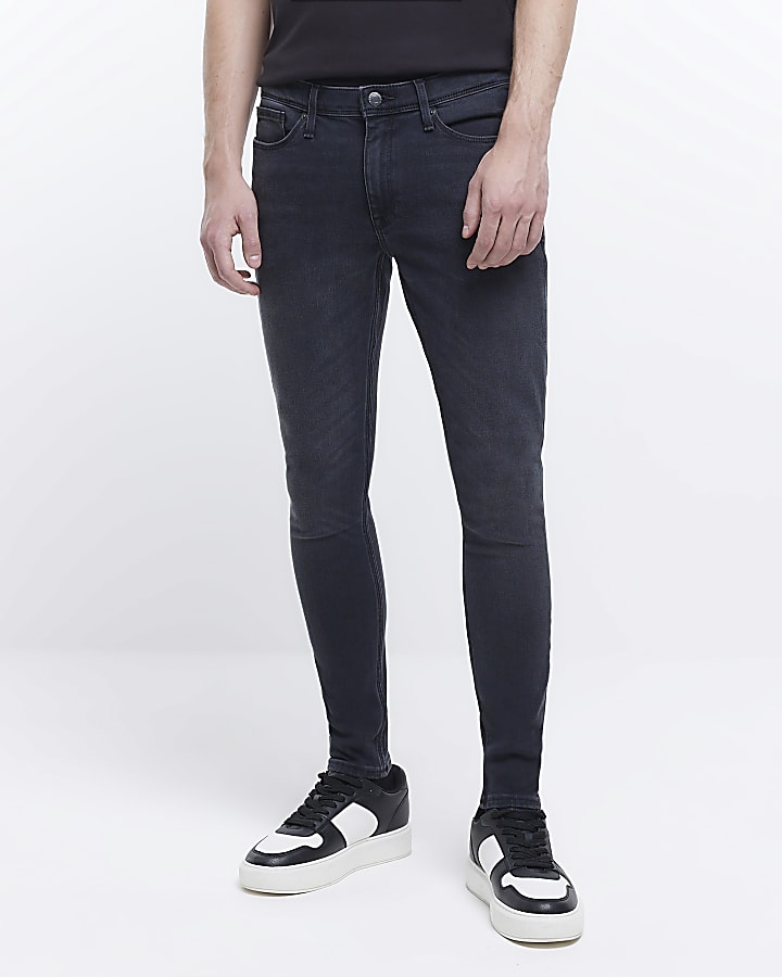 Black washed spray on skinny fit jeans