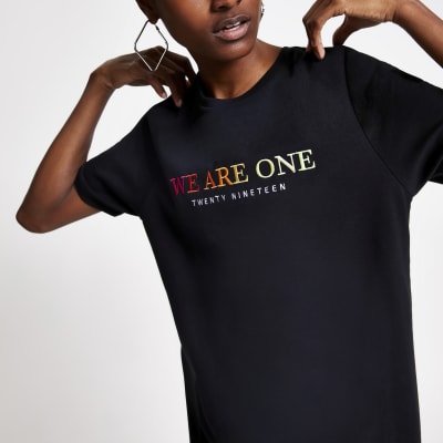 Black 'we are one' Pride T-shirt