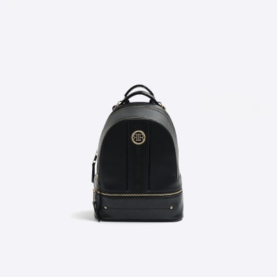 Black webbing backpack | River Island