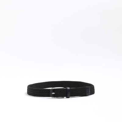 Black webbing belt River Island