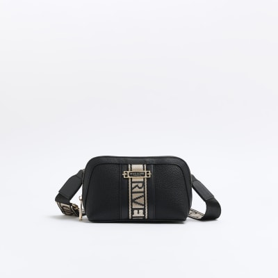 Black webbing cross body bag | River Island