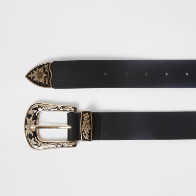 Black Western buckle belt
