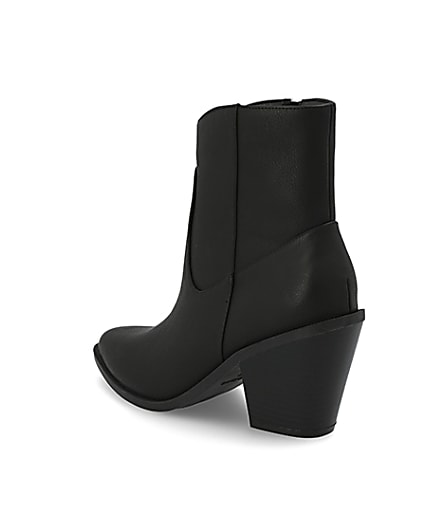 360 degree animation of product Black western heeled ankle boots frame-6