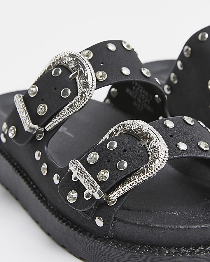 Black western studded sandals