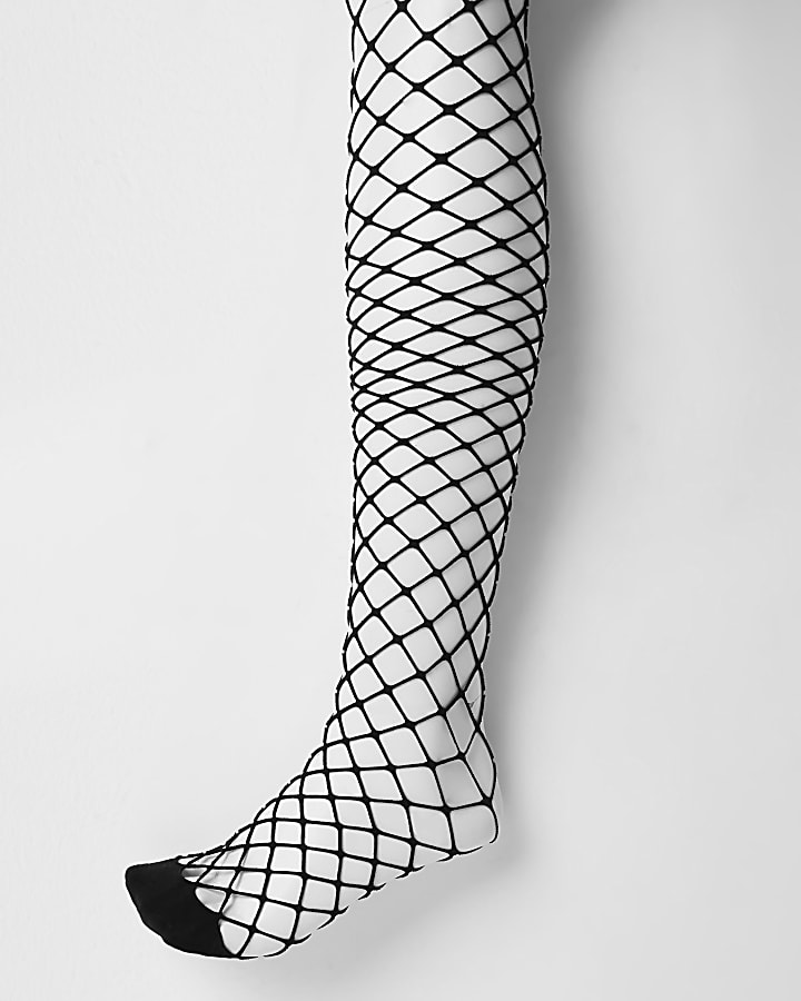 Black wide fishnet tights