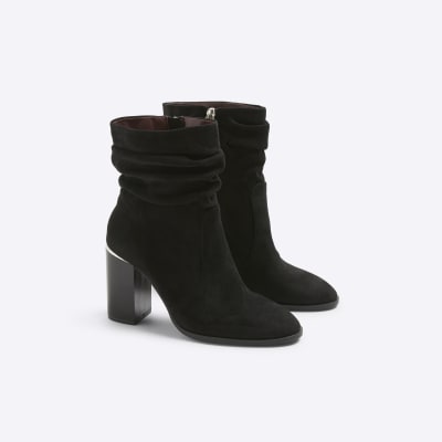 River island black suede ankle boots top