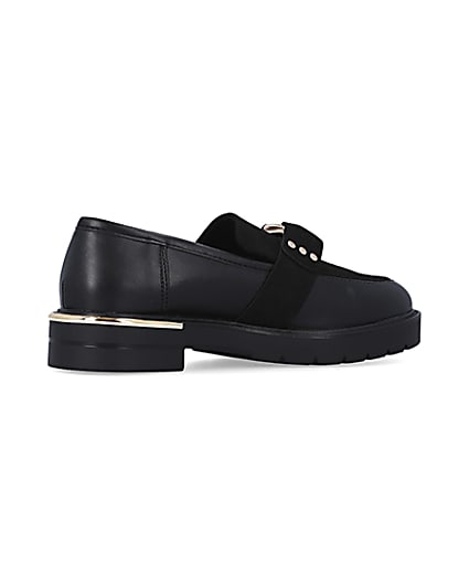 360 degree animation of product Black wide fit buckle chunky loafers frame-13