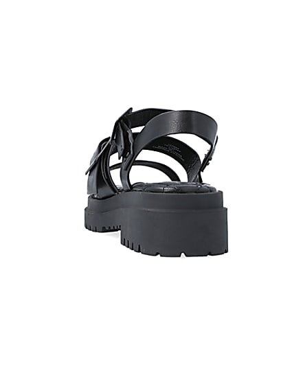 360 degree animation of product Black wide fit buckle dad sandals frame-8