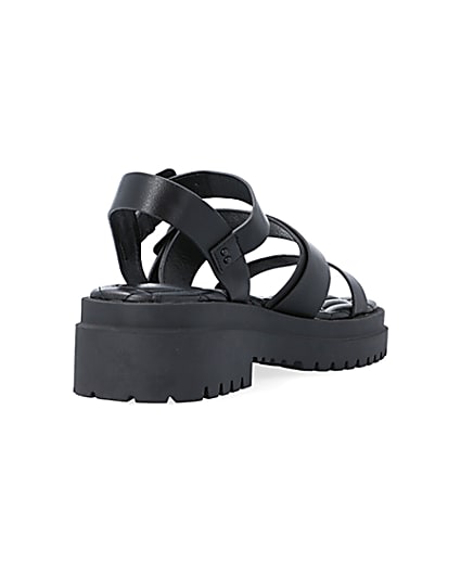 360 degree animation of product Black wide fit buckle dad sandals frame-11