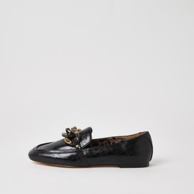 wide black loafers