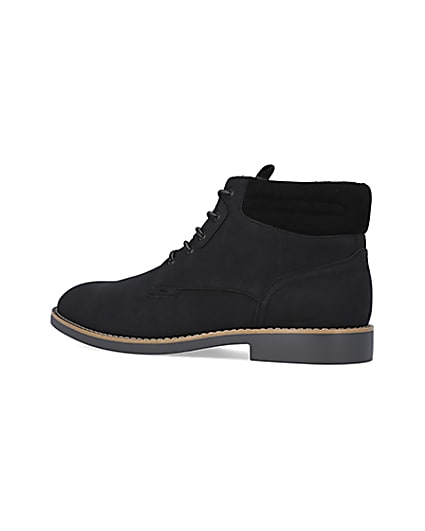 360 degree animation of product Black wide fit chukka boots frame-5