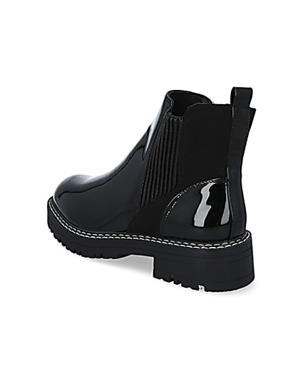 360 degree animation of product Black wide fit chunky chelsea ankle boots frame-6