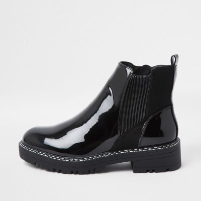 womens wide fit black boots