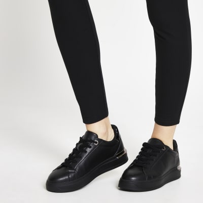 wide fit black lace up shoes