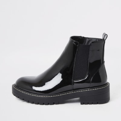 ladies wide fit black boots