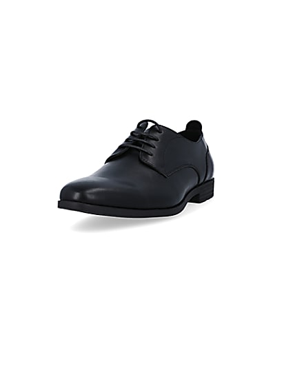 360 degree animation of product Black wide fit derby shoes frame-23