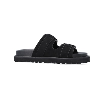 Black slides hot sale with buckle