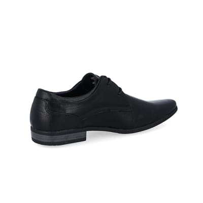 360 degree animation of product Black Wide fit faux leather derby shoes frame-13