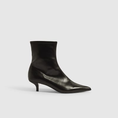 Wide Fit Faux Leather Sock Boots