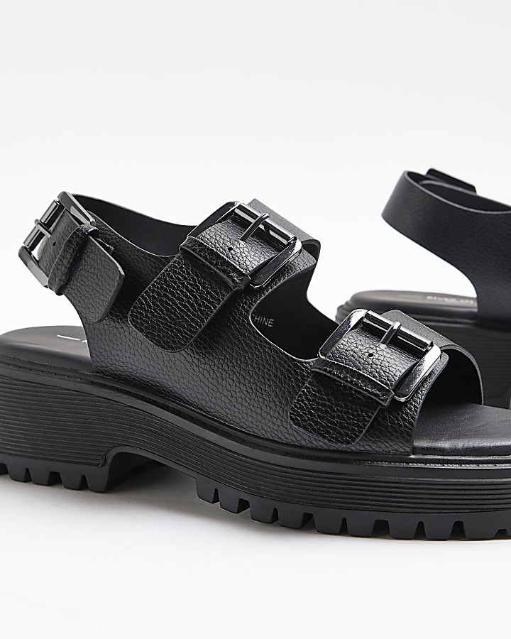Black wide fit flatform dad sandals