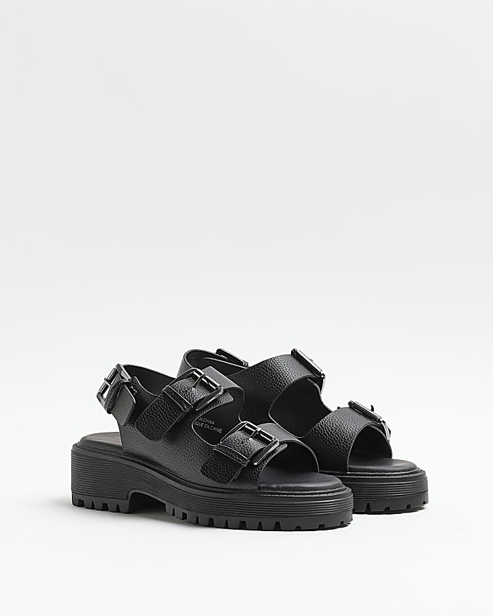 Black wide fit flatform dad sandals