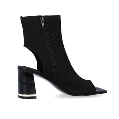 Peep toe sock 2024 boots block heel