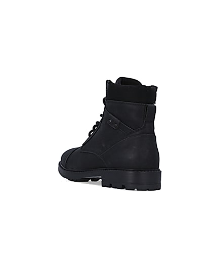 360 degree animation of product Black wide fit Lace Up zip Boots frame-7