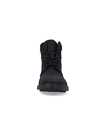 360 degree animation of product Black wide fit Lace Up zip Boots frame-21
