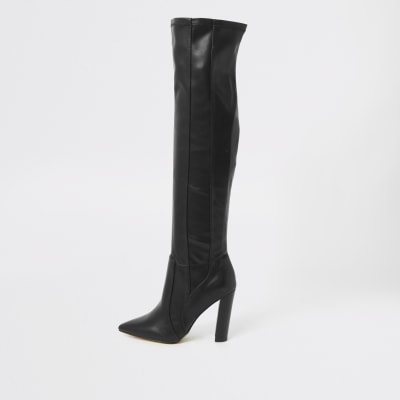 wide fit over the knee leather boots
