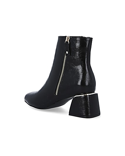 360 degree animation of product Black wide fit patent ankle boots frame-6