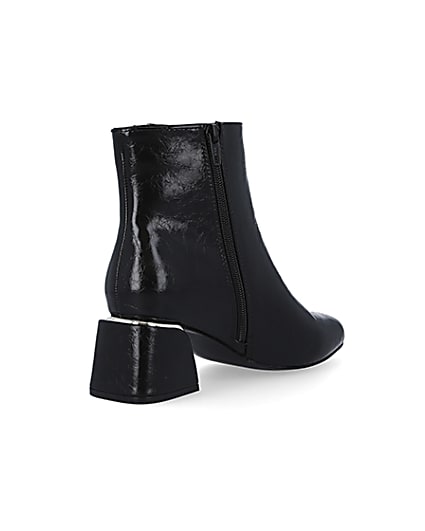 360 degree animation of product Black wide fit patent ankle boots frame-12