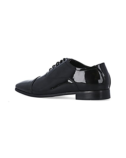 360 degree animation of product Black wide fit Patent Oxford shoes frame-5