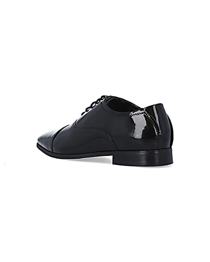 360 degree animation of product Black wide fit Patent Oxford shoes frame-6
