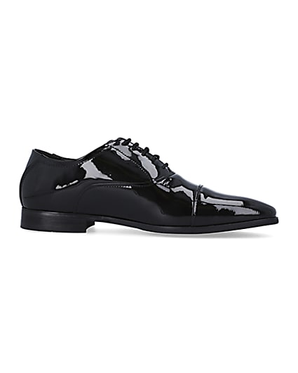 360 degree animation of product Black wide fit Patent Oxford shoes frame-16