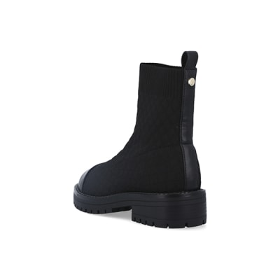 Black wide fit outlet sock boots