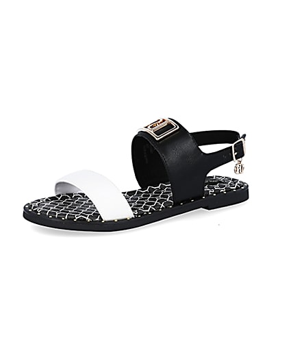 360 degree animation of product Black wide fit RI two part sandal frame-1