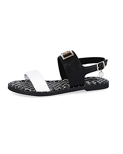360 degree animation of product Black wide fit RI two part sandal frame-2