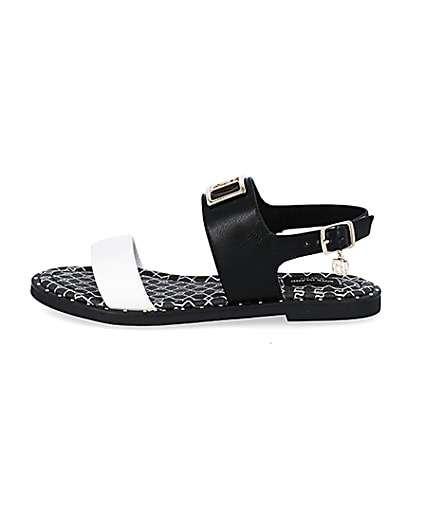 360 degree animation of product Black wide fit RI two part sandal frame-3