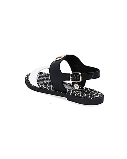 360 degree animation of product Black wide fit RI two part sandal frame-6