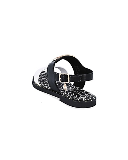 360 degree animation of product Black wide fit RI two part sandal frame-7