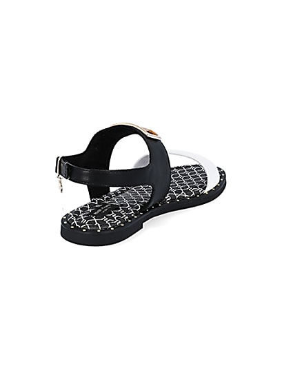 360 degree animation of product Black wide fit RI two part sandal frame-11
