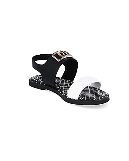 360 degree animation of product Black wide fit RI two part sandal frame-18