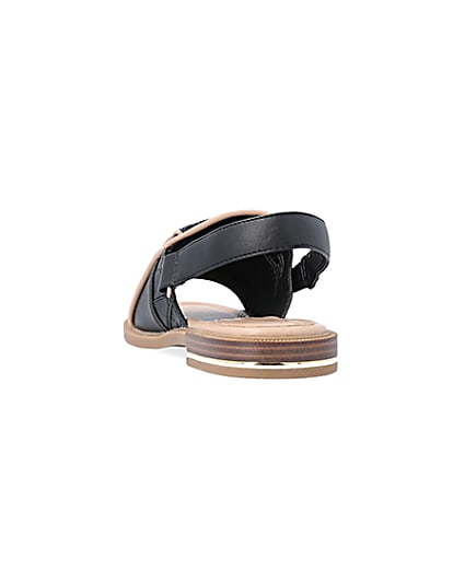 360 degree animation of product Black wide fit sling back sandals frame-8