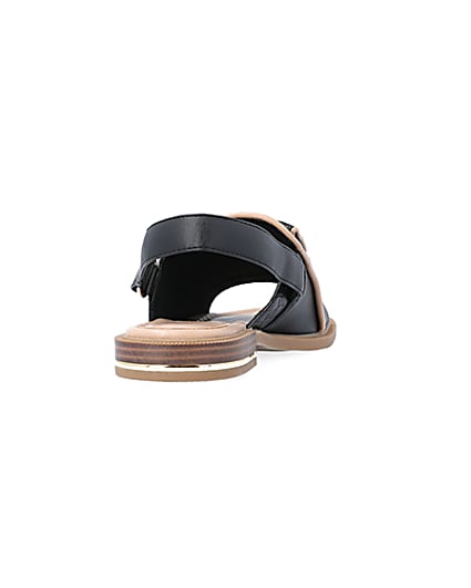 360 degree animation of product Black wide fit sling back sandals frame-10