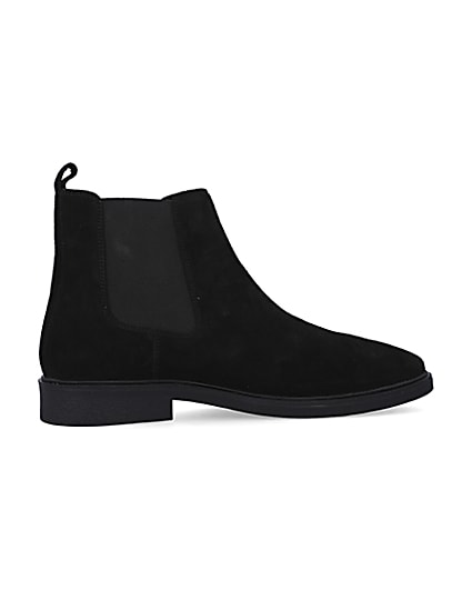 360 degree animation of product Black wide fit Suede Chelsea Boots frame-14