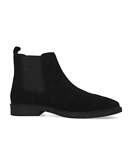 360 degree animation of product Black wide fit Suede Chelsea Boots frame-16