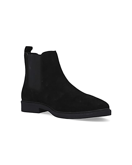360 degree animation of product Black wide fit Suede Chelsea Boots frame-18