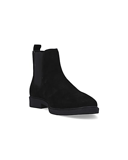 360 degree animation of product Black wide fit Suede Chelsea Boots frame-19
