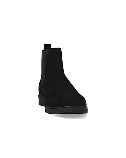 360 degree animation of product Black wide fit Suede Chelsea Boots frame-20